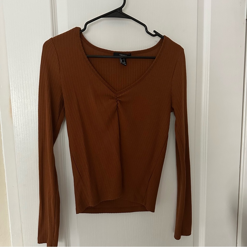 Forever 21 Brown Long Sleeve Tee